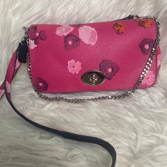 Coach Handbags - Coach Pink Floral Ruby Crossbody Bag Clutch F35553 Mother’s Day Flower Petals